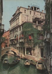 Venice Rio San Canciano Canal, Bridge, & Boats Postcard