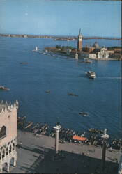 Venice: Molo and Isola S. Giorgio Maggiore Lagoon View Postcard