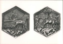 Giotto's Campanile Panels: Plowing & Theatrical Arts Postcard