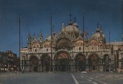 St. Mark's Basilica Nocturnal View Postcard