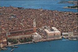 Venice Aerial View, St. Mark's Basin, Doge's Palace Postcard