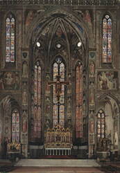 Basilica di Santa Croce, Apse Interior with Crucifix Postcard