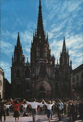 Sardanas Dancing and Cathedral Postcard