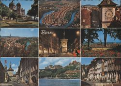 Bern Switzerland Collage Views Zytglogge Aare River Postcard