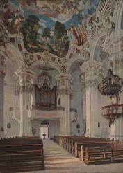 Wallfahrtskirche Steinhausen, Interior, Zimmermann Brothers Postcard