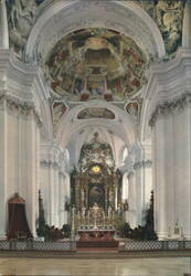Weingarten Basilica (1724) Interior, Main Altar & Frescoes Postcard