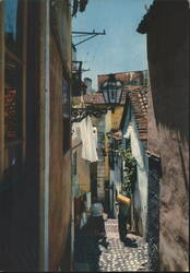 Typical Street of Alfama, Lisbon Postcard