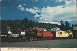 Locomotive, Chief Crazy Horse, Hill City, SD Postcard