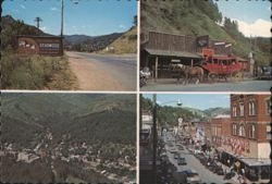 Deadwood SD Multi-View, Old West Frontier & Mining Days Postcard