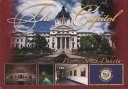 The Capitol Pierre, South Dakota State Flag, Interior Views Postcard