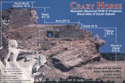 Crazy Horse Mountain Memorial Black Hills SD - In Progress Postcard