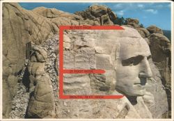 Mount Rushmore George Washington Profile, 60 Ft. High Postcard