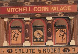 Mitchell Corn Palace, 1995 Salute to Rodeo Theme Postcard