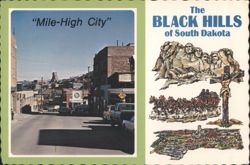 Lead's Main Street, Mile-High City & Black Hills, SD Postcard