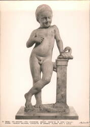 Statuette of Janiskos Playing with a Goose, Athens Postcard