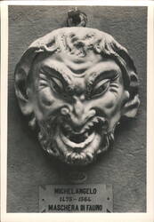 Michelangelo Mask of a Faun, National Museum Postcard