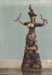 Smaller Goddess of Serpents, Palace of Knossos Postcard