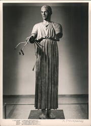 Charioteer of Delphi Bronze Statue Greece Chrome Postcard Postcard