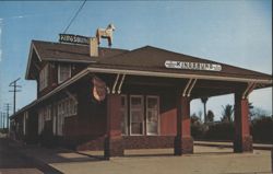 Kingsburg Chamber of Commerce & SP RR Office with Horse Postcard