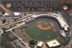 Sacramento Raley Field Ballpark Aerial View Postcard