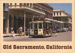 Old Sacramento Mini Bus on 2nd Street, California Postcard