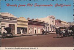 Old Sacramento Street Scene, Engine Company No. 3 Postcard