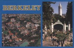 BERKELEY Campus Aerial, Sather Gate & Campanile Postcard