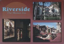 Riverside The Mission Inn, Court of the Birds, Stained Glass Postcard