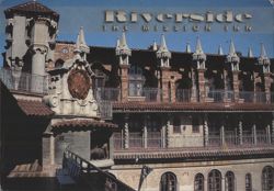 Riverside The Mission Inn Hotel, Anton Clock, Writer's Row Postcard