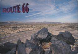 Route 66 Black Lava Rock Country, Mojave Desert Postcard