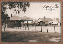 Roseville Train Depot, Southern Pacific Railroad, 1907 Postcard