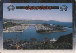 Dana Point View of Boat Harbor with Boats Postcard