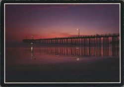 Sunset at Cayucos Pier, California Postcard