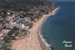 Laguna Beach Aerial View, Mediterranean-like Coastline Postcard