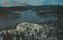 Lake Arrowhead, Santa Anita Hospital Winter Aerial View Postcard