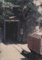 Eagle Mine 1870, Julian CA Gold Mine Entrance & Cart Postcard