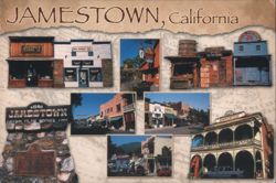 Jamestown CA Main Street, Gateway to Mother Lode Mines Postcard