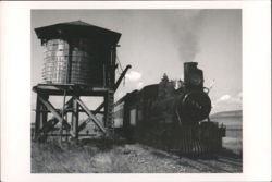 Sierra Railroad Locomotive #3 & Warnerville Water Tank Postcard