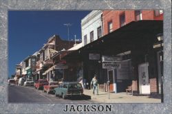 Main Street Scene, Jackson, CA Postcard