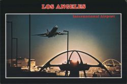 LOS ANGELES International Airport Plane & Theme Building Postcard