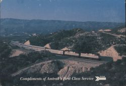 Amtrak Desert Wind Train Cajon Pass CA First Class Service Postcard