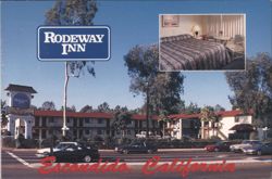 Rodeway Inn Escondido, CA - Motel Exterior & Room Interior Postcard