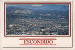 Escondido Aerial City View Postcard