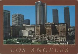 Biltmore Hotel, Pershing Square & Los Angeles Skyline Postcard