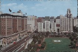Pershing Square, Biltmore Hotel, Philharmonic Auditorium Postcard