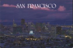 San Francisco Skyline at Dusk After Winter Storm Postcard