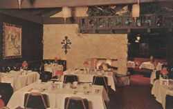 THE EMBERS Restaurant, Fireplace Dining Room, Hemet, CA Postcard