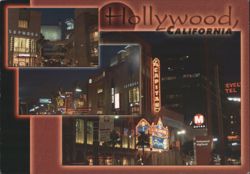 Hollywood, California Night Views Postcard