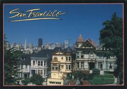San Francisco Victorian Homes City Skyline Postcard