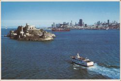 Alcatraz Island, San Francisco Bay, City & Oakland Bay Bridge Postcard